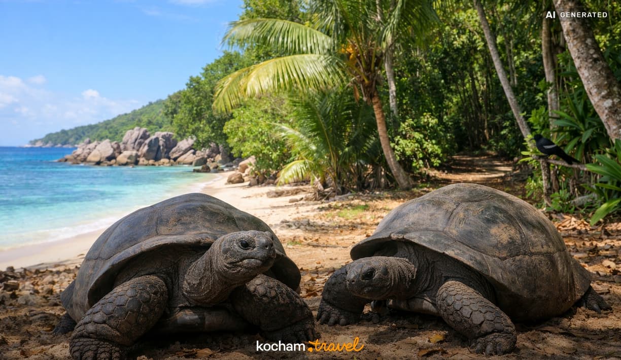 Ilustracja do tematu: Jak zaplanować wakacje do: La Digue, Seszele – spotkanie z żółwiami olbrzymimi i wizyta w rezerwacie Veuve