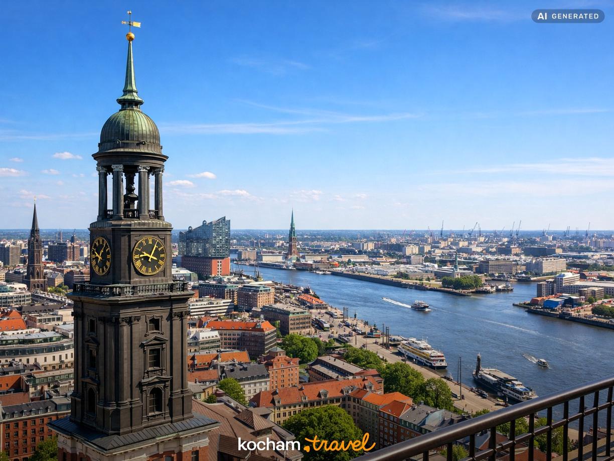 Klasyczne Panoramy z Kościoła św. Michała w Hamburg