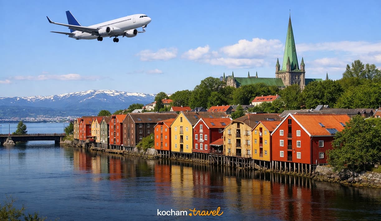 Ilustracja do tematu: Gdzie samolotem na urlop: Trondheim w Norwegii – jak znaleźć bezpośrednie i tanie loty z Polski?