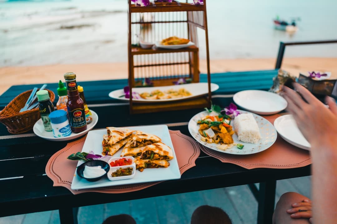 Pyszne danie z owoców morza w restauracji nad plażą na Mauritiusie