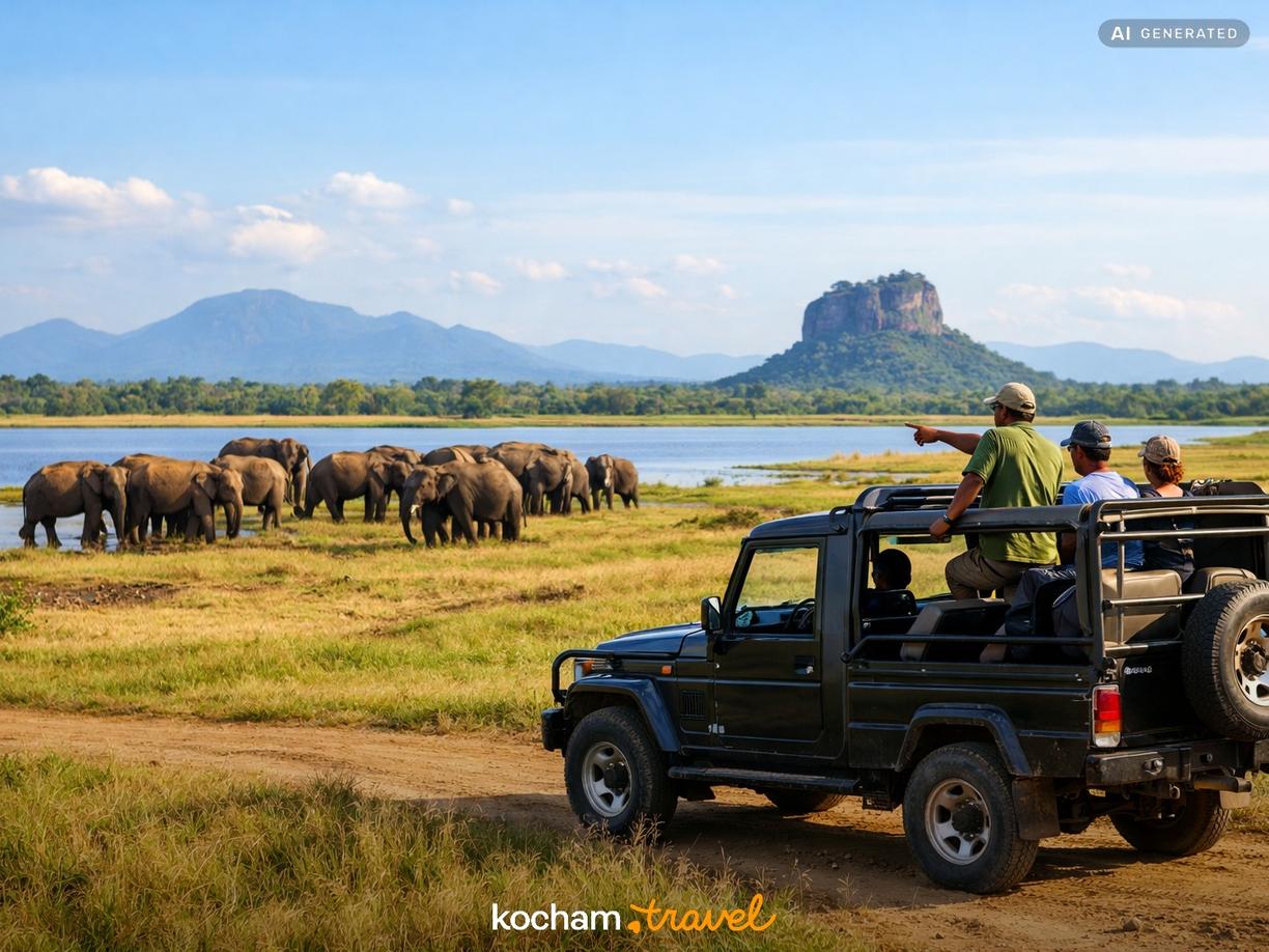 Koszty safari: Bilety wstępu, dżip i przewodnik w Sigiriya
