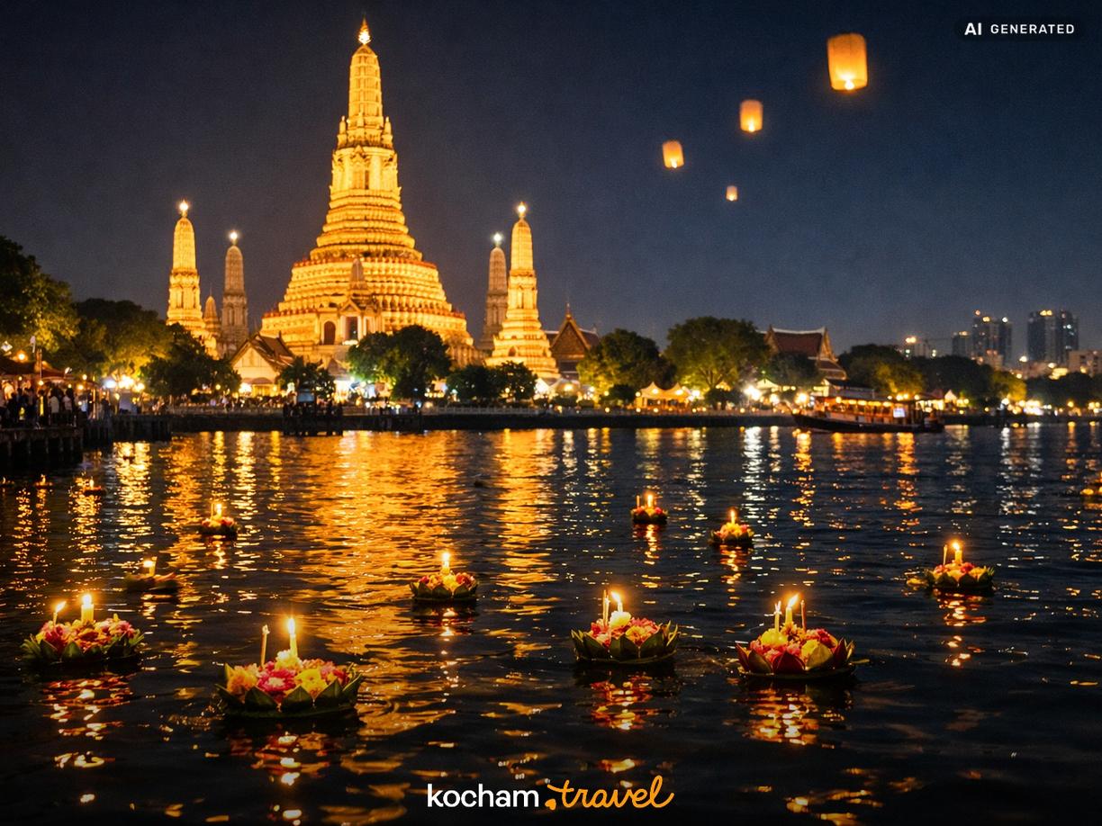 Gdzie najlepiej obserwować puszczanie krathongów? w Bangkok