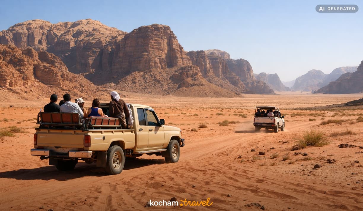 Ilustracja do tematu: Jordania. Ile kosztuje wycieczka jeepem po Wadi Rum? Aktualne ceny i pakiety u Beduinów