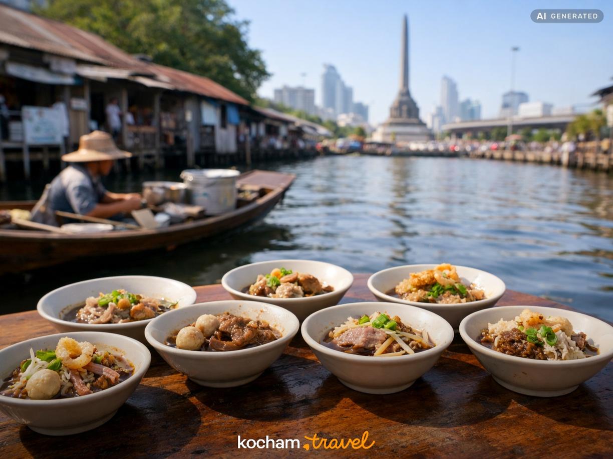 Korzenie boat noodles: Od kanałów do centrum miasta w Bangkok