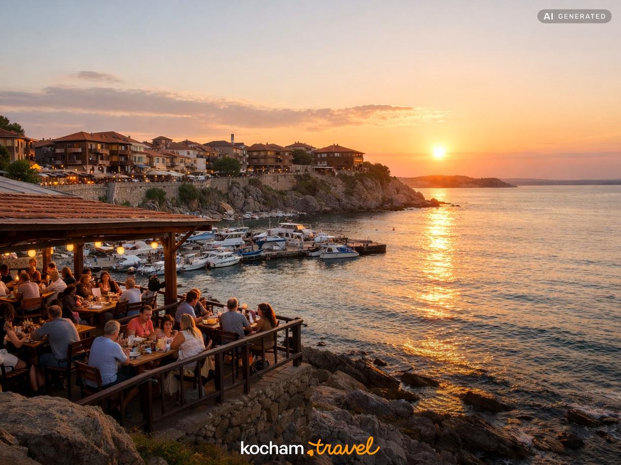 Gdzie zjeść z widokiem na morze: Port i Stare Miasto w Sozopol
