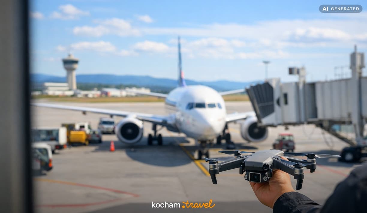Ilustracja do tematu: Podróż z dronem. Jakie przepisy obowiązują w popularnych krajach i jak bezpiecznie wnieść sprzęt do samolotu?