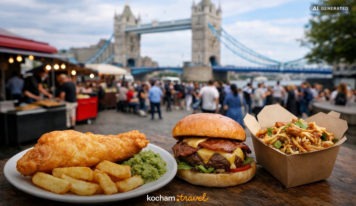 Ilustracja do tematu: Londyn: gdzie zjeść — lokalne klasyki i street food?