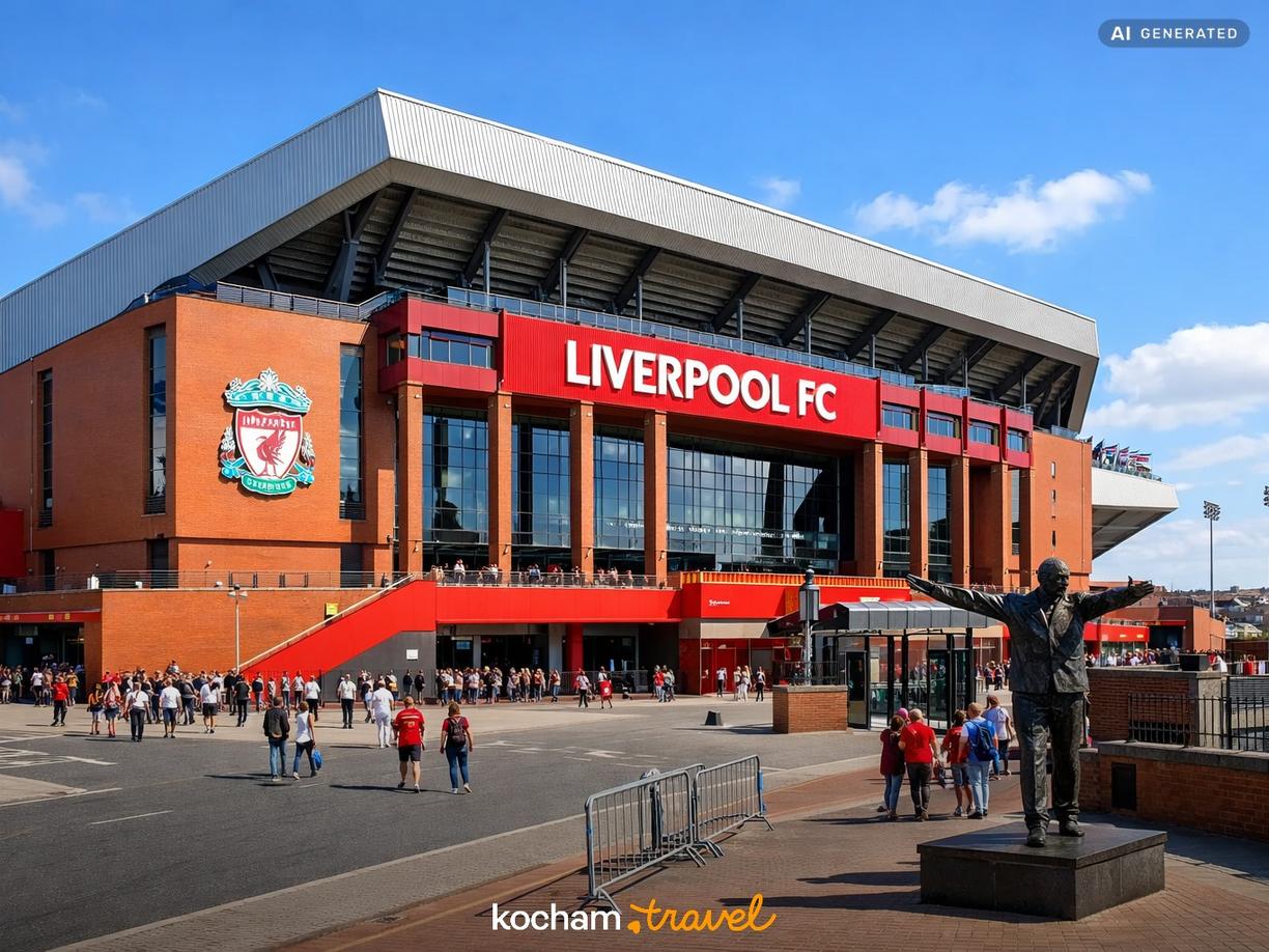 Sportowe emocje i stadion Anfield w Liverpool