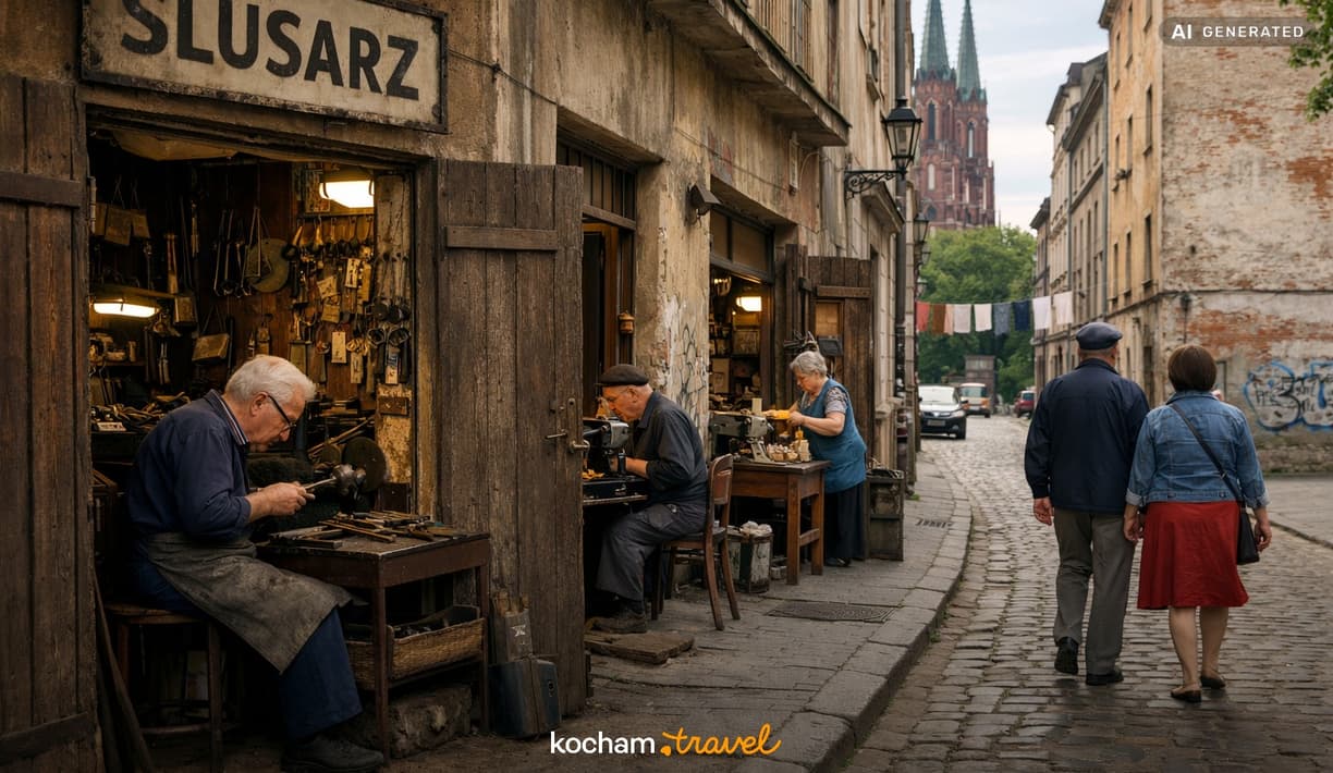 Ilustracja do tematu: Tajemnice warszawskiej Pragi: ginące zawody i tradycyjne pracownie rzemieślnicze na prawym brzegu Wisły