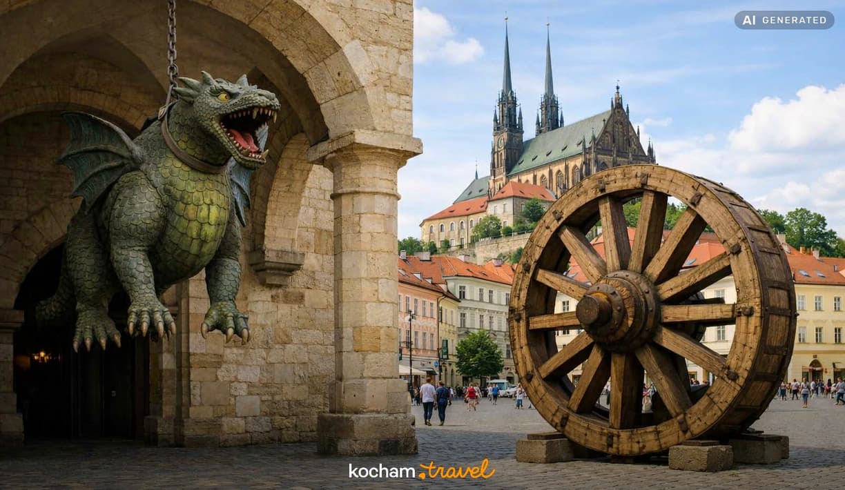 Ilustracja do tematu: Gdzie autem na urlop: czeskie Brno szlakiem miejskich legend o słynnym smoku i drewnianym kole