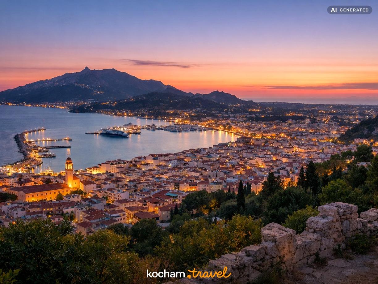 Miasto Zakynthos i Wzgórze Bochali w Zakynthos