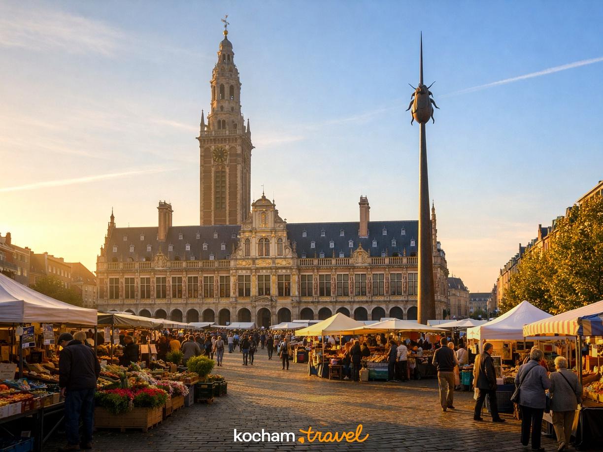 Magia placu Ladeuzeplein o poranku w Leuven