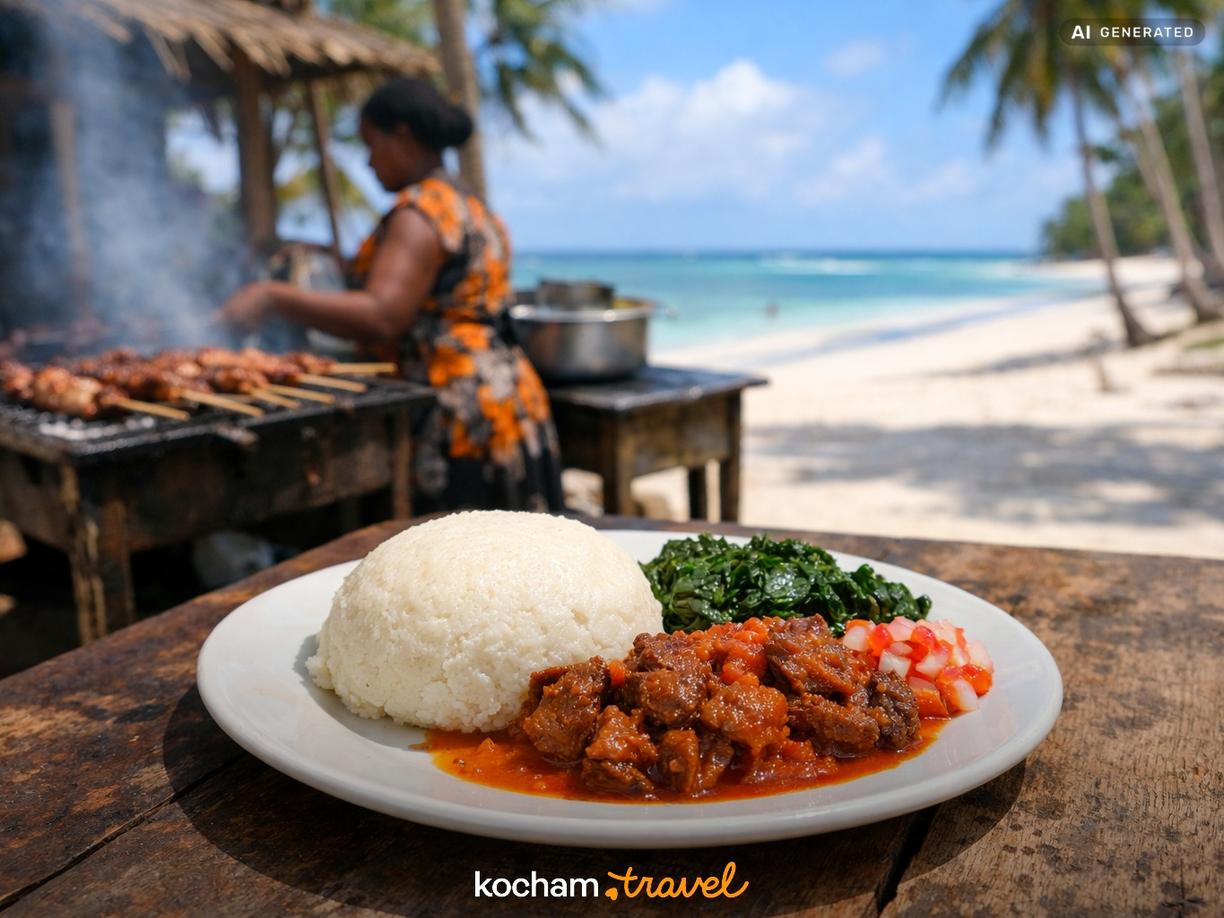 Street food i tradycyjne jedzenie kenijskie w Diani Beach