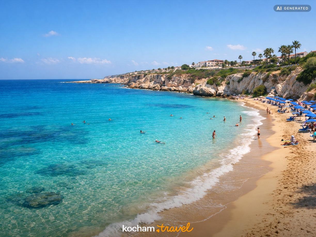 Wschodnie i zachodnie wybrzeże Pafos w Pafos