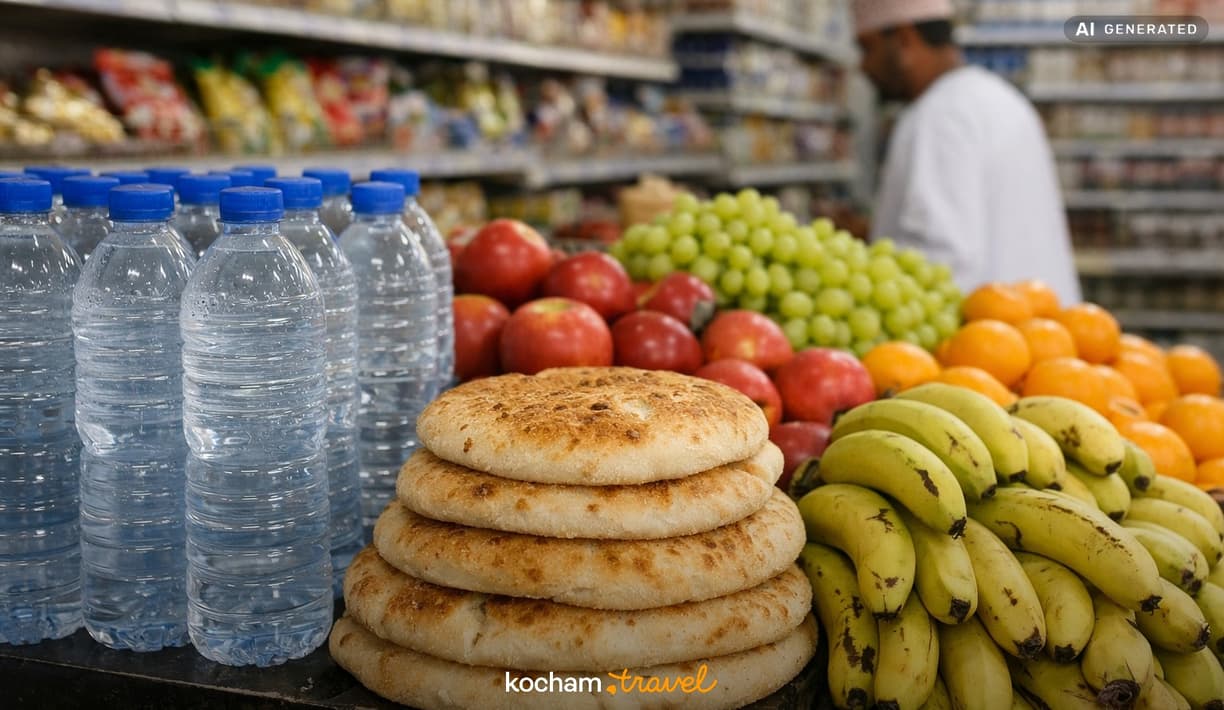 Ilustracja do tematu: Oman. Ceny podstawowych produktów spożywczych w marketach w Sur: ile zapłacisz za wodę, chleb i owoce (od 0,2 do 2 OMR)?