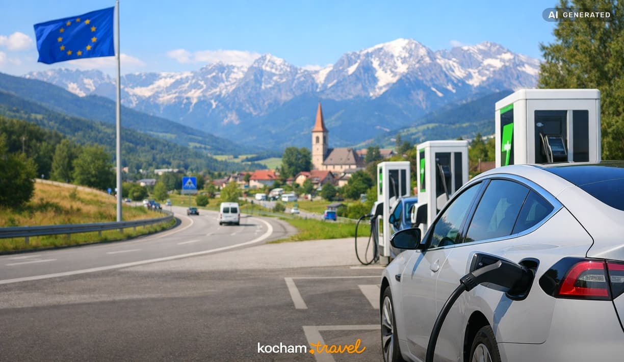 Ilustracja do tematu: Podróż samochodem elektrycznym po Europie. Jak zaplanować trasę i gdzie szukać stacji ładowania?