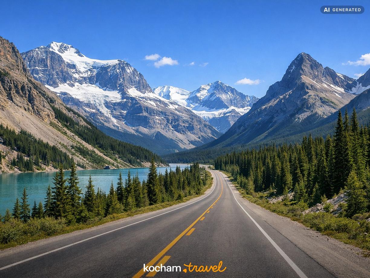 Icefields Parkway: Kanadyjskie Góry Skaliste w Ameryka Północna