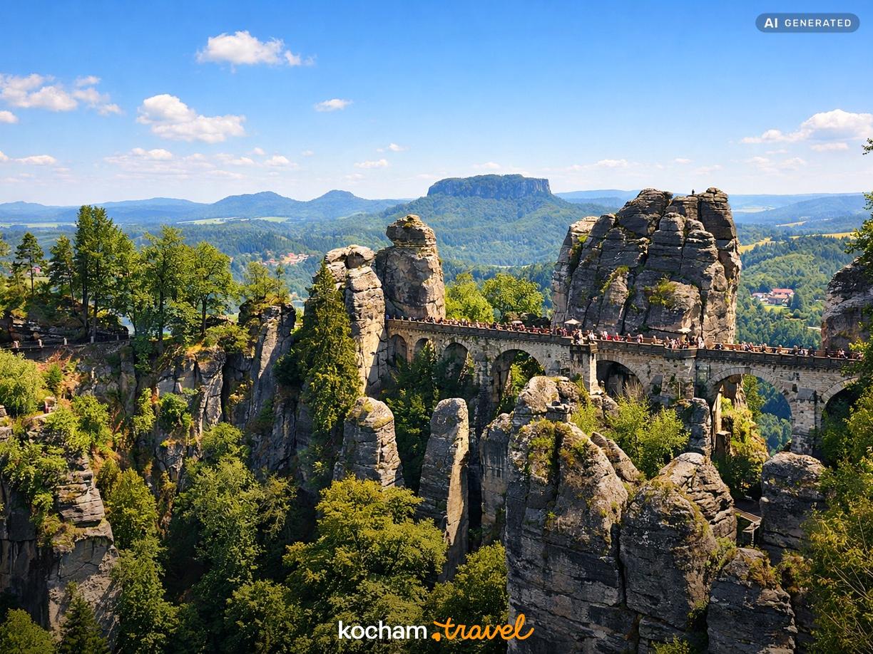 Saska Szwajcaria – monumentalne krajobrazy nad rzeką w Drezno