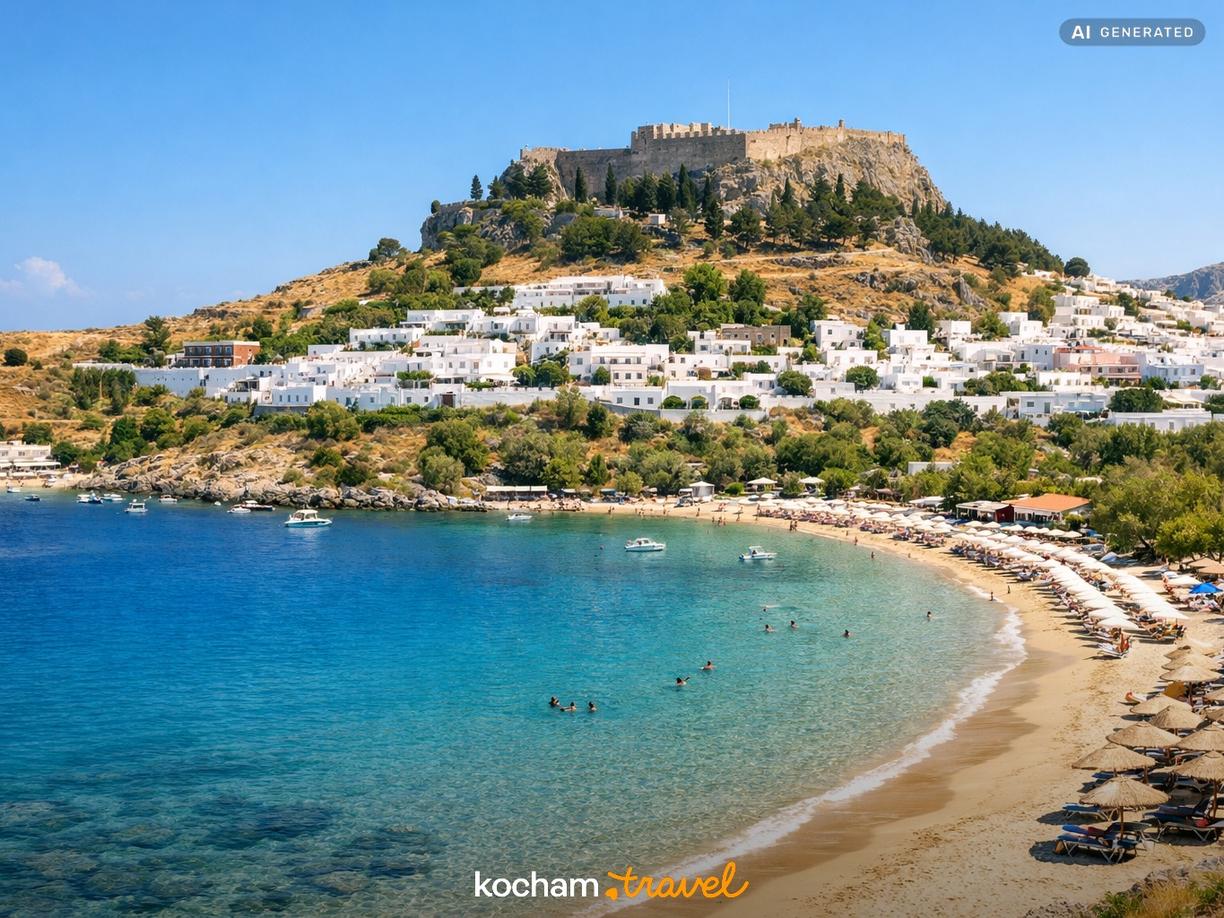 Dzień 2: Słońce, plaże i zjawiskowe Lindos w Rodos