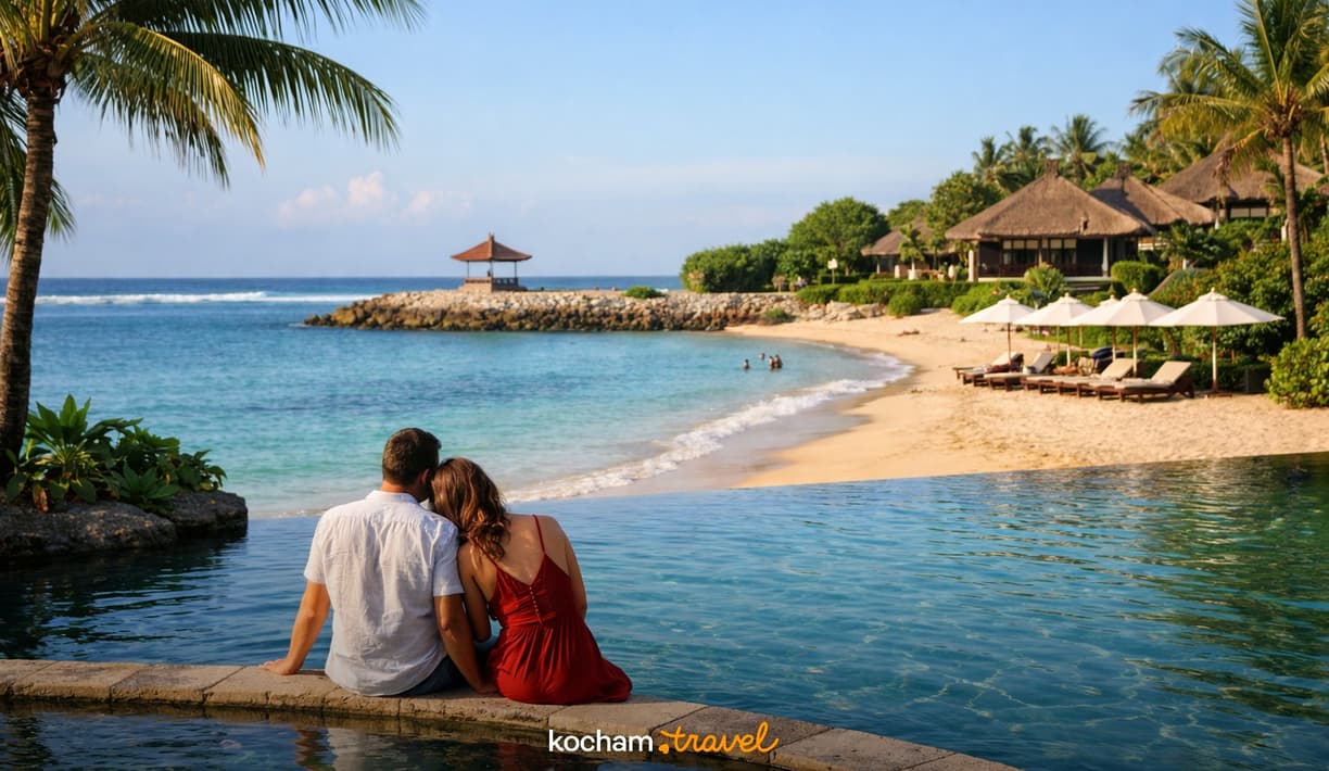 Ilustracja do tematu: Gotowy pomysł na romantyczny urlop w Nusa Dua: luksusowy zakątek Bali dla dwojga.