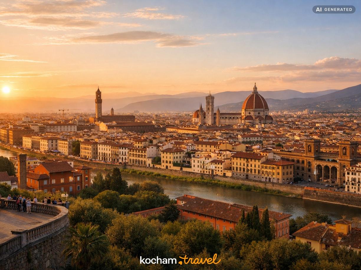 Piazzale Michelangelo – klasyka z widokiem na całą Florencję w Florencja