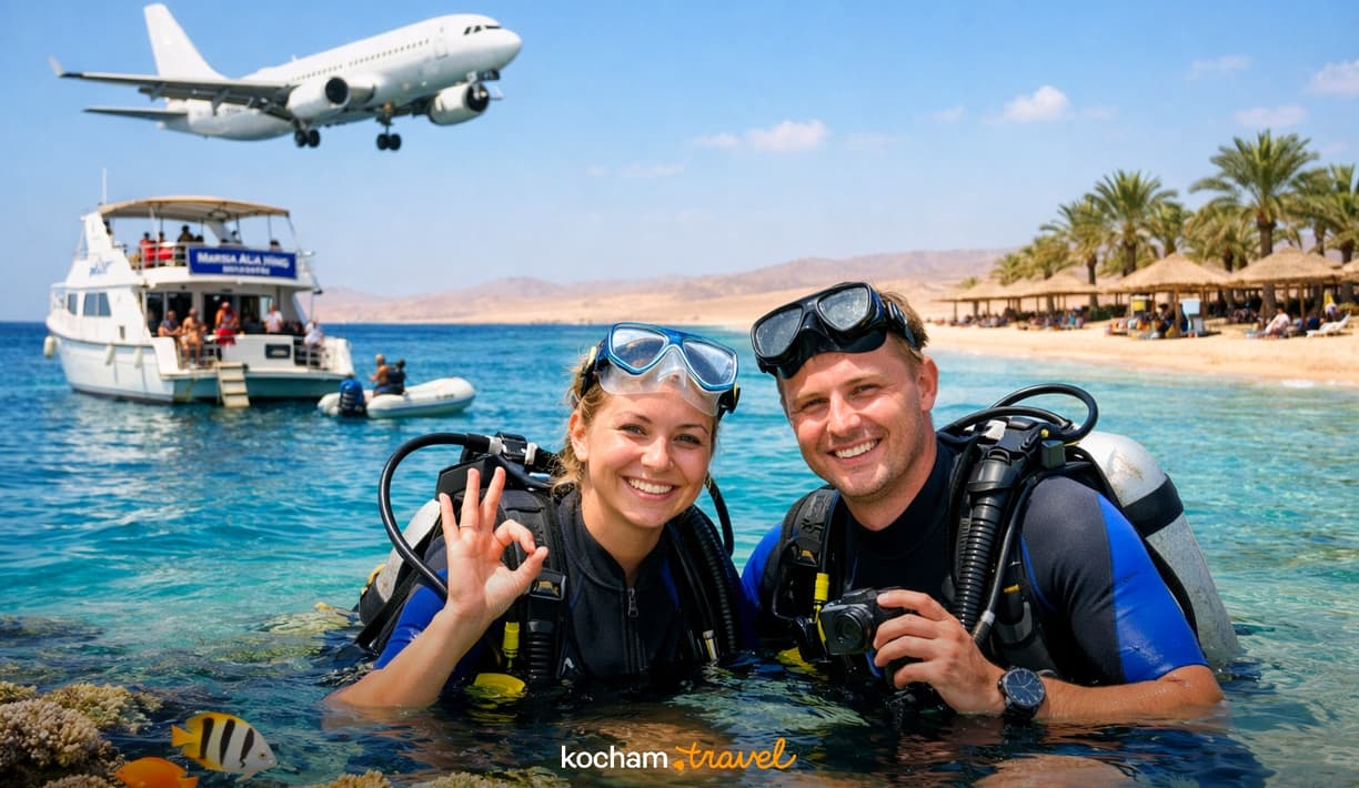 Ilustracja do tematu: Gdzie samolotem na urlop: Egipt i nurkowanie dla początkujących w Marsa Alam