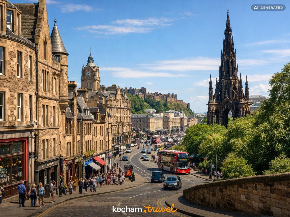 Serce miasta: Cockburn Street i Princes Street w Edynburg