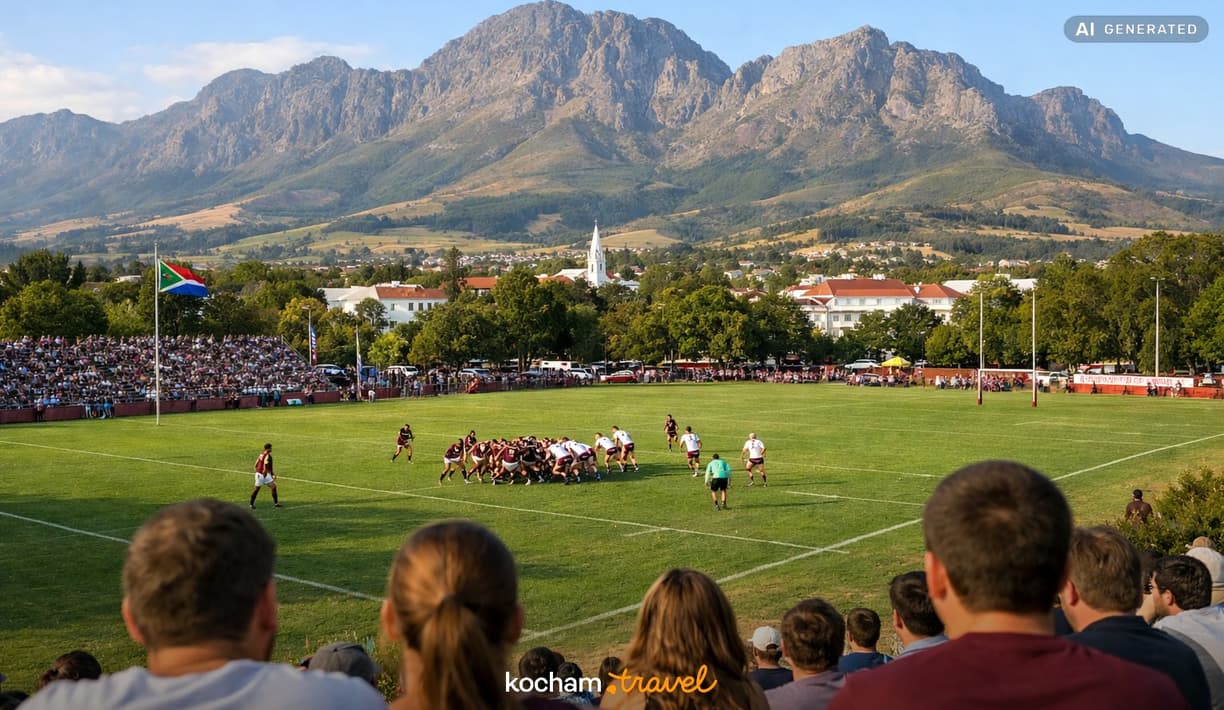 Ilustracja do tematu: RPA. Jak zaplanować wyjazd do Stellenbosch na mecze uniwersyteckiej ligi rugby: bilety i logistyka
