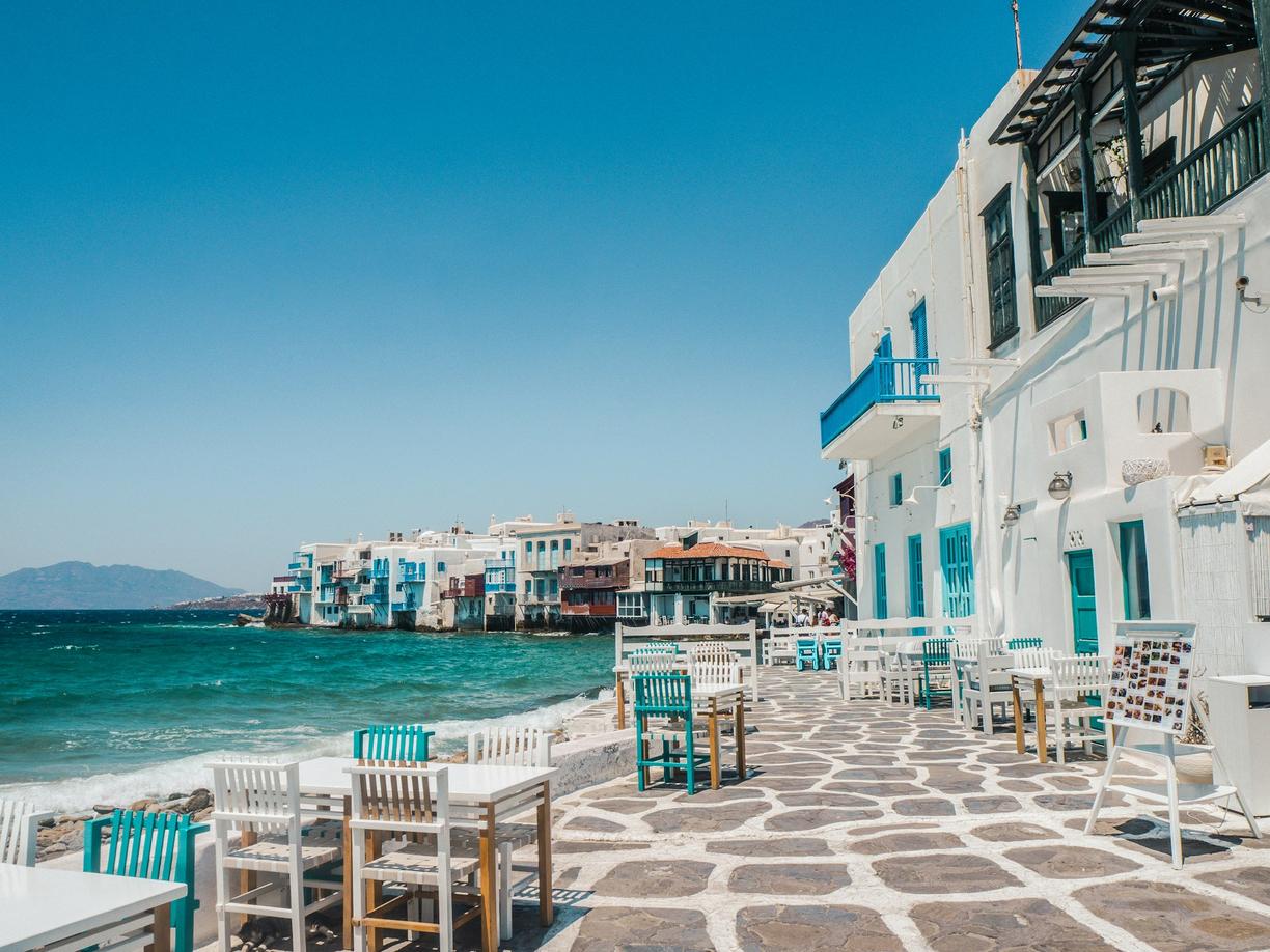 Widok na Mykonos