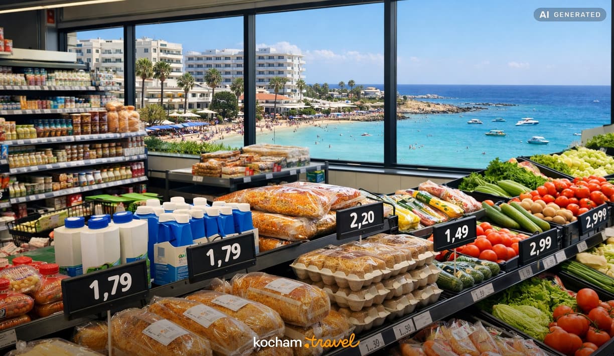 Ilustracja do tematu: Cypr. Ceny w supermarketach w Protaras. Ile zapłacimy za podstawowe produkty spożywcze w 2026 roku?