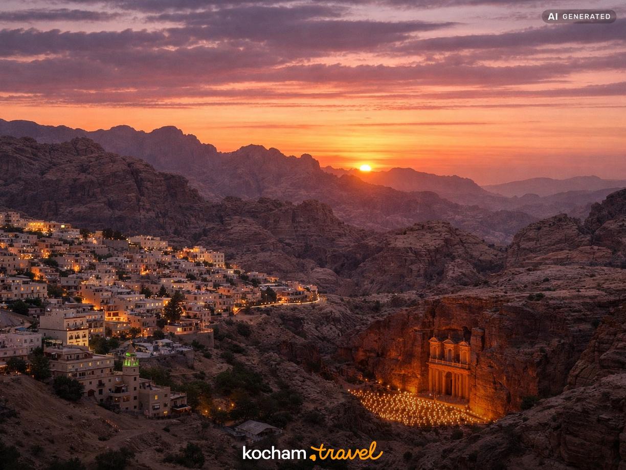 Dzień 1: Przyjazd do Wadi Musa i Petra by Night w Petra