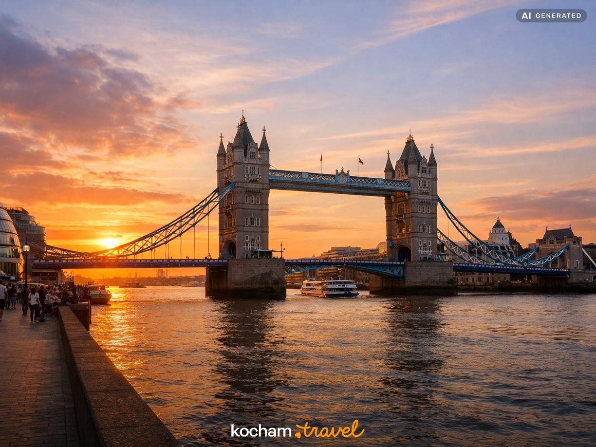 Popołudnie pierwszego dnia: South Bank i Tower Bridge w Londyn