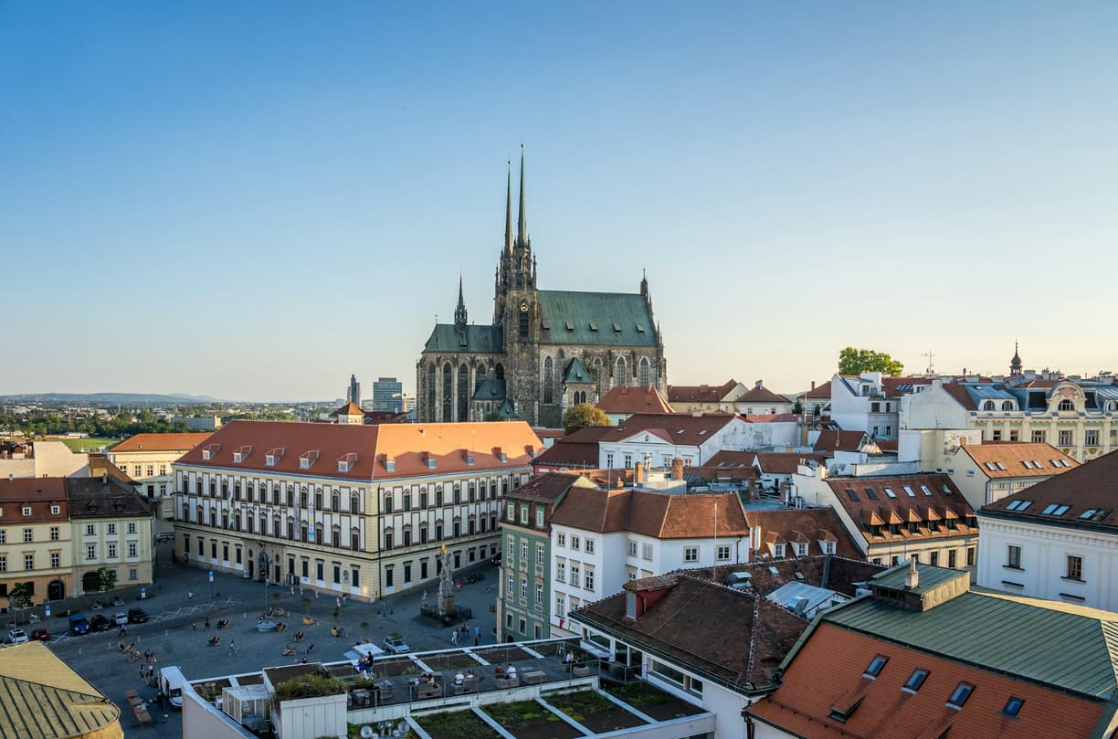 Widok z katedry św. Piotra i Pawła w Brnie