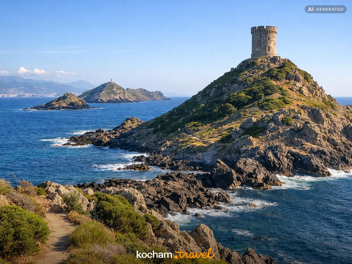 Pointe de la Parata i majestatyczna wieża genueńska w Ajaccio