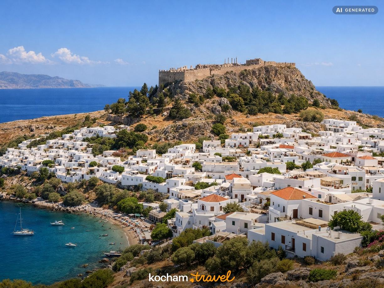 Lindos – białe miasteczko i antyczny Akropol w Rodos