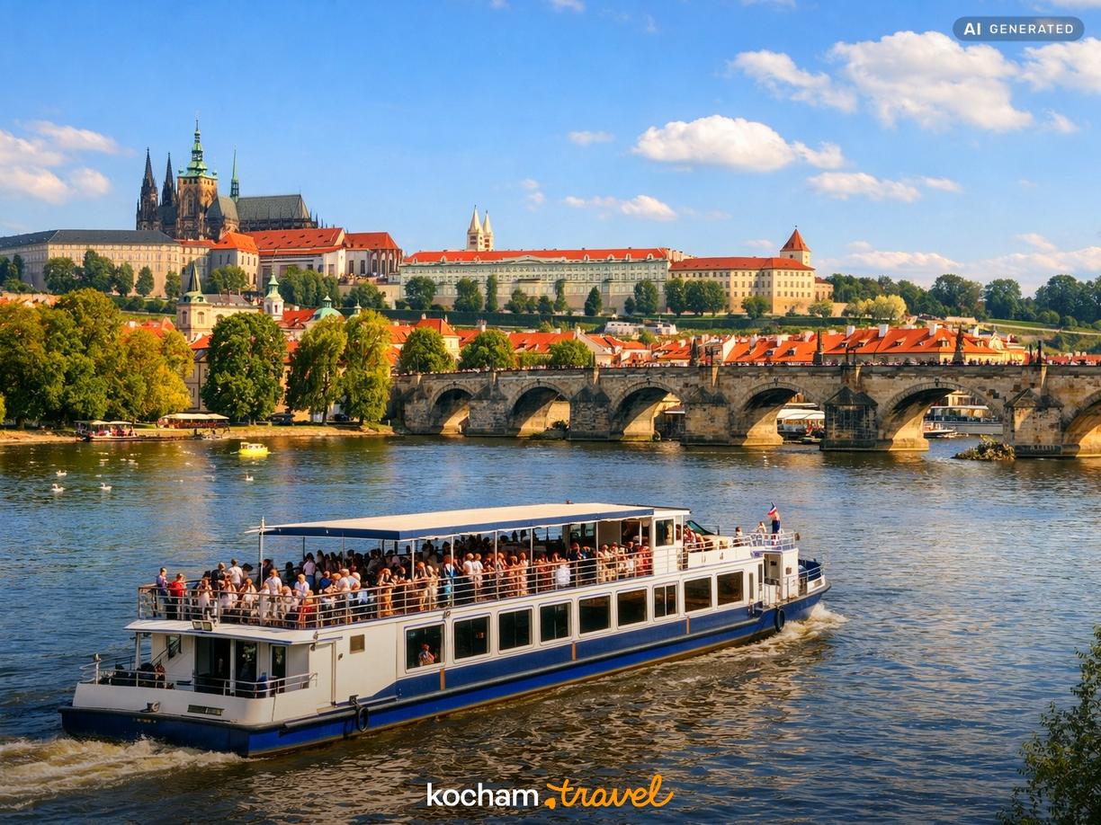 Popołudnie pierwszego dnia: Wełtawa, architektura i relaks w Praga