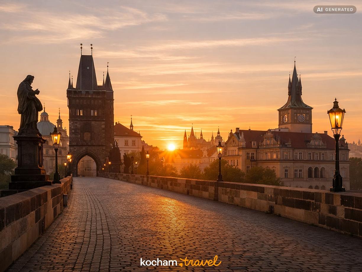 Dzień 2: Magiczny wschód słońca na Moście Karola w Praga