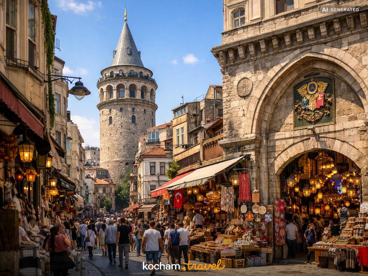 Panoramy i zakupy: Wieża Galata i Wielki Bazar w Stambuł