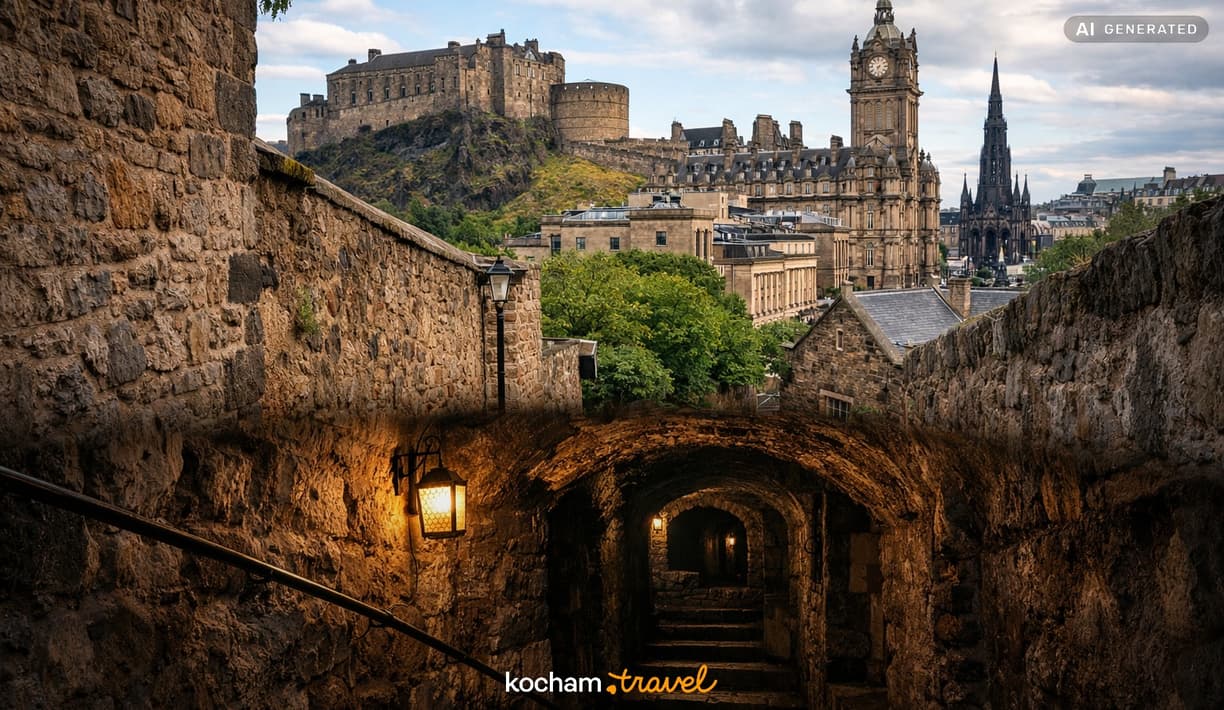Ilustracja do tematu: City break z Krakowa: Edynburg - mroczne sekrety i podziemia, którymi zaskoczy cię Wielka Brytania