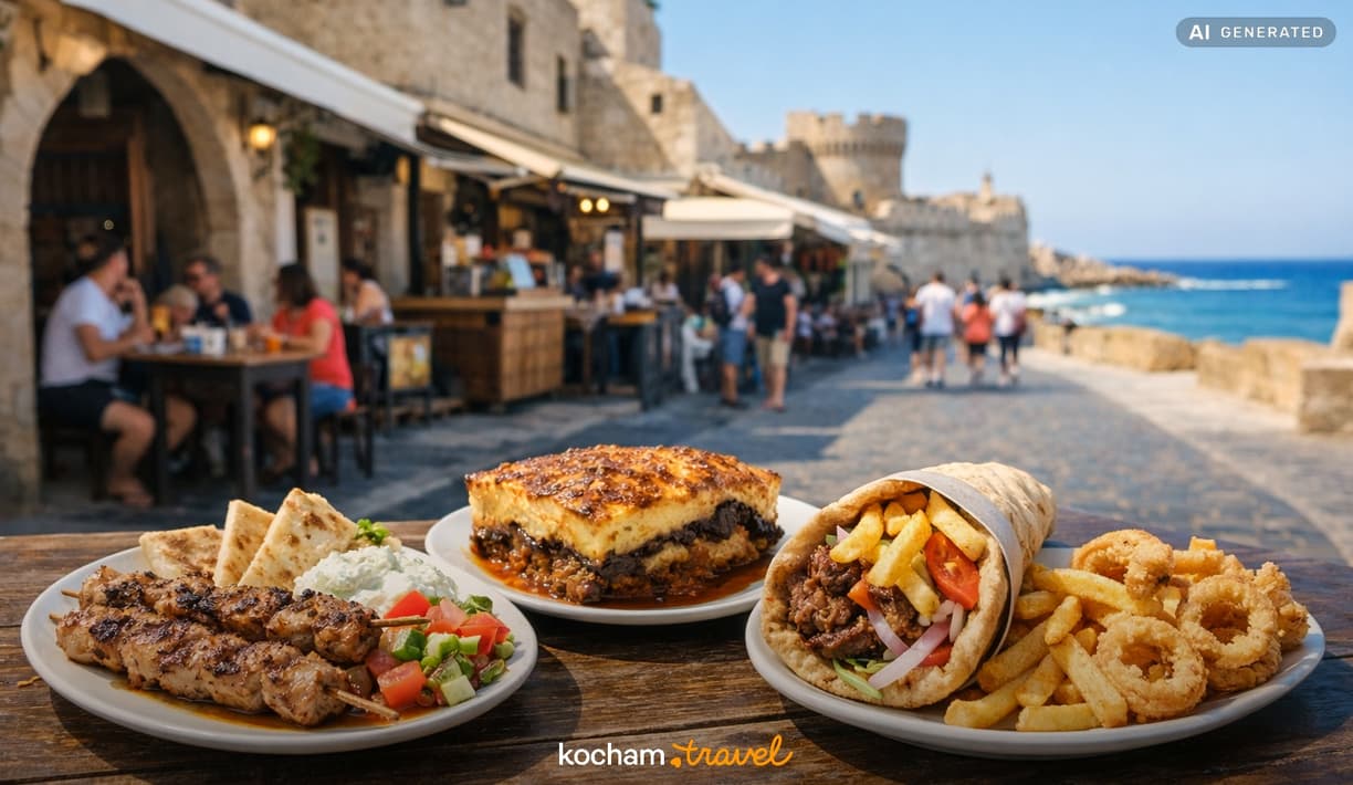 Ilustracja do tematu: Rodos: gdzie zjeść — lokalne klasyki i street food?
