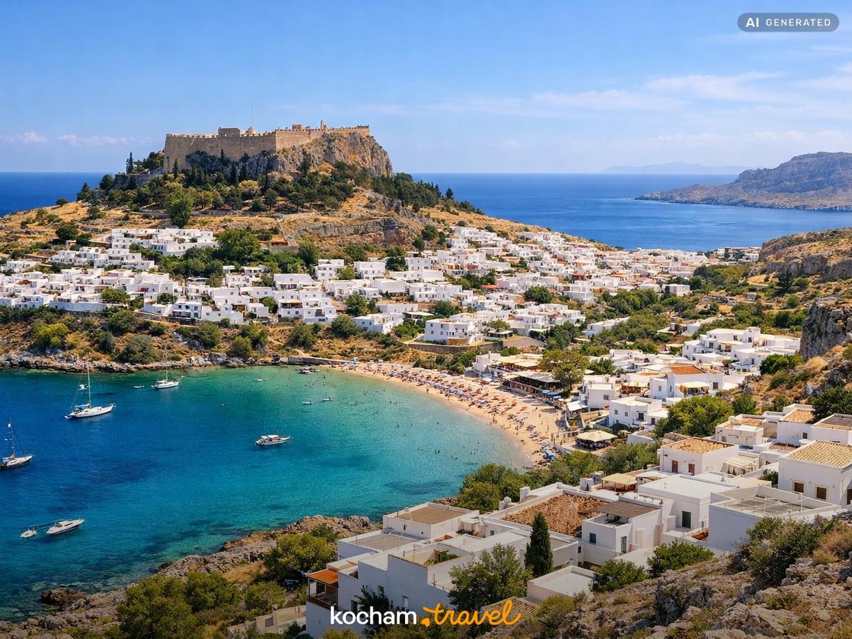 Lindos i Kiotari – smak z widokiem na morze w Rodos