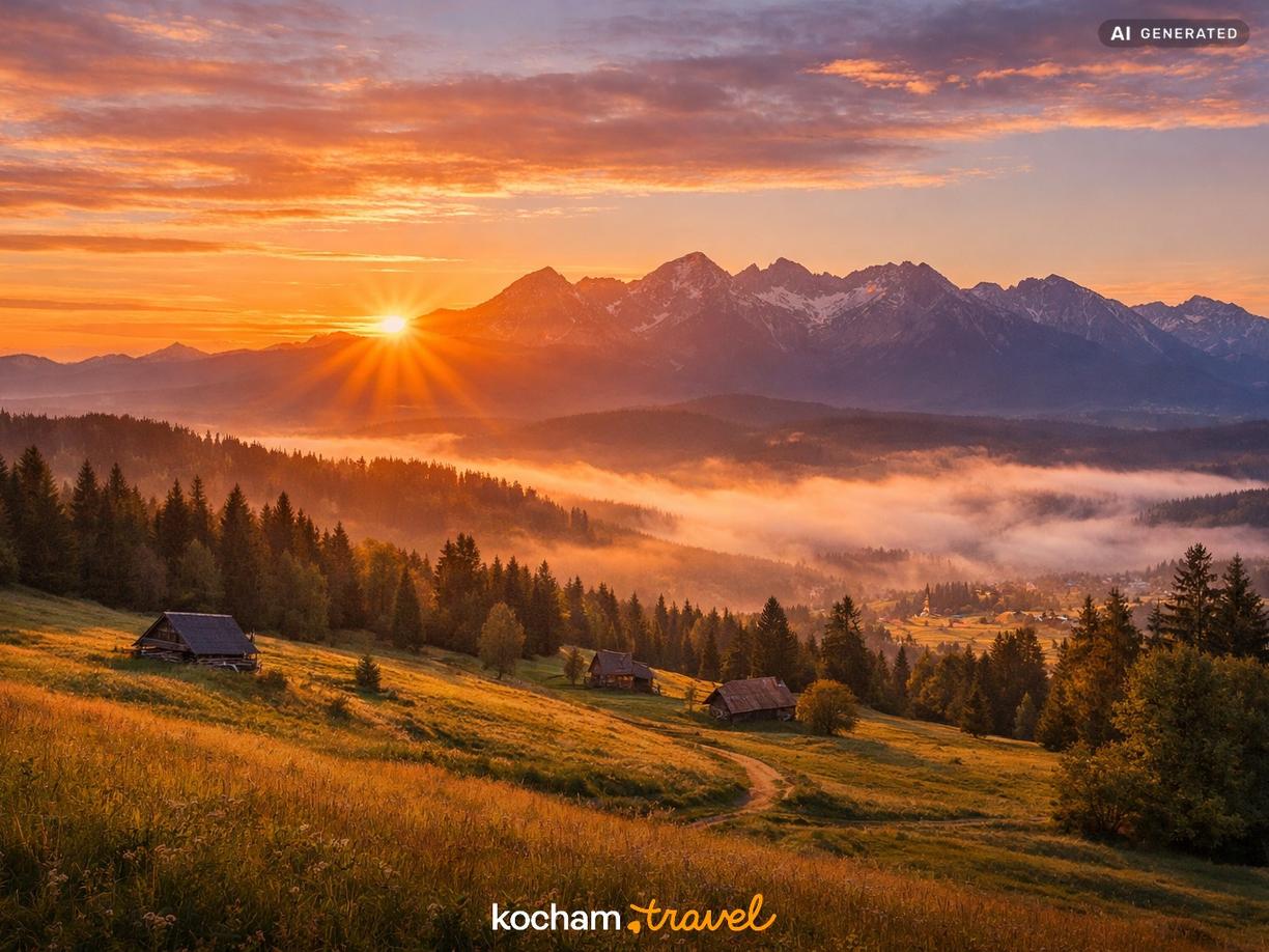 Przełęcz nad Łapszanką – Magia wschodów i zachodów słońca w Zakopane
