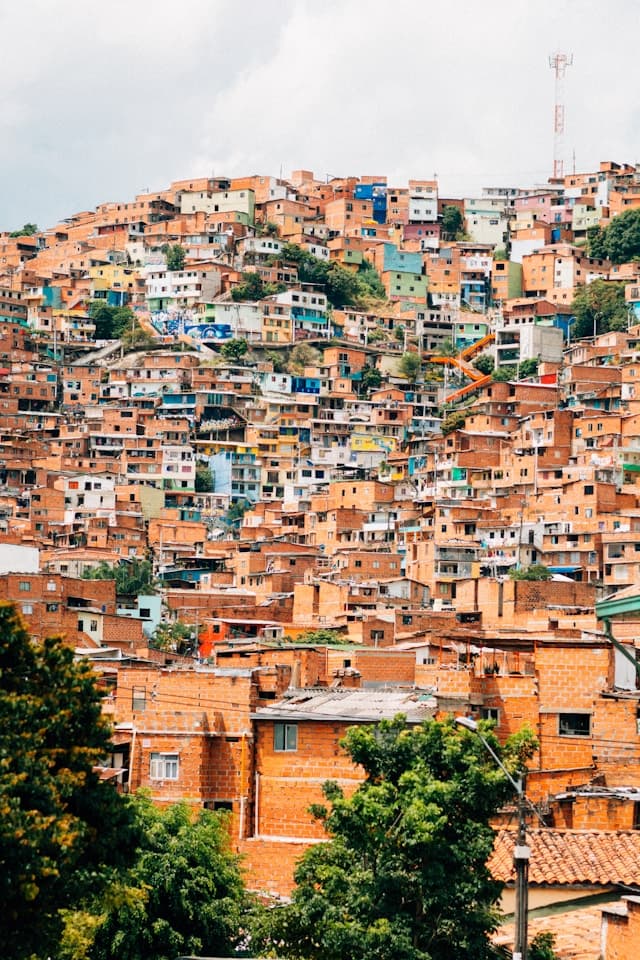 Widok na teleferico w Medellín