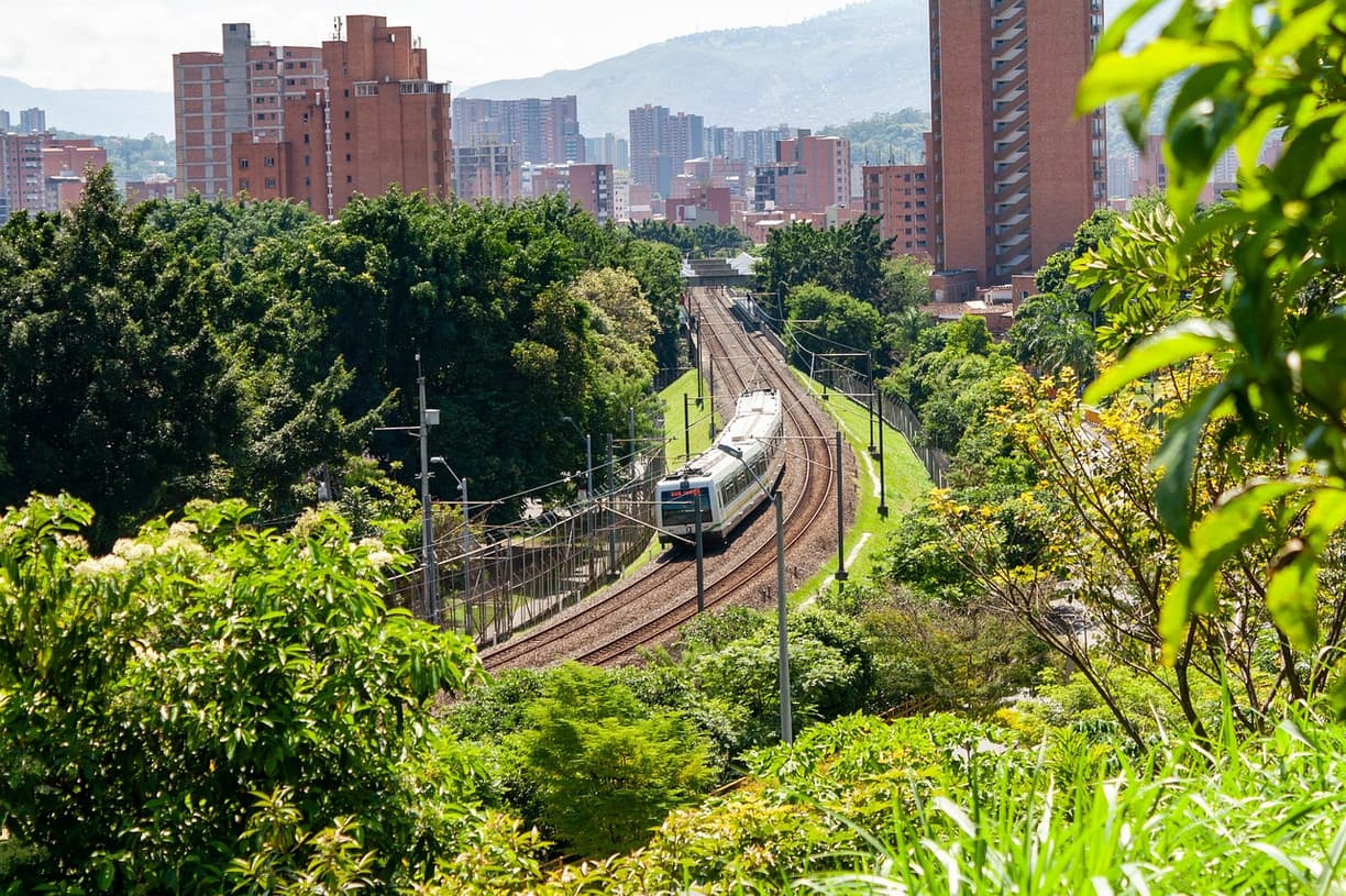 Widok na Medellín z góry