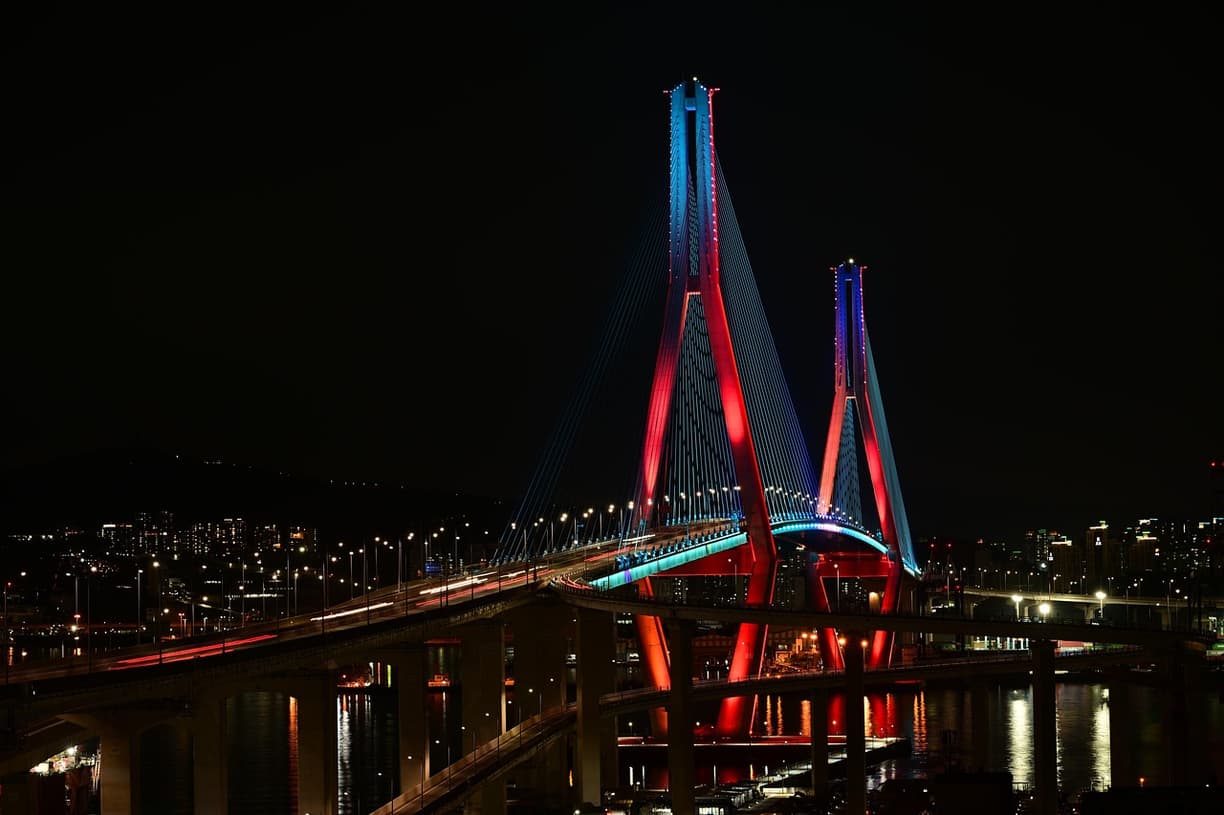 Widok na Story Bridge podczas zachodu słońca