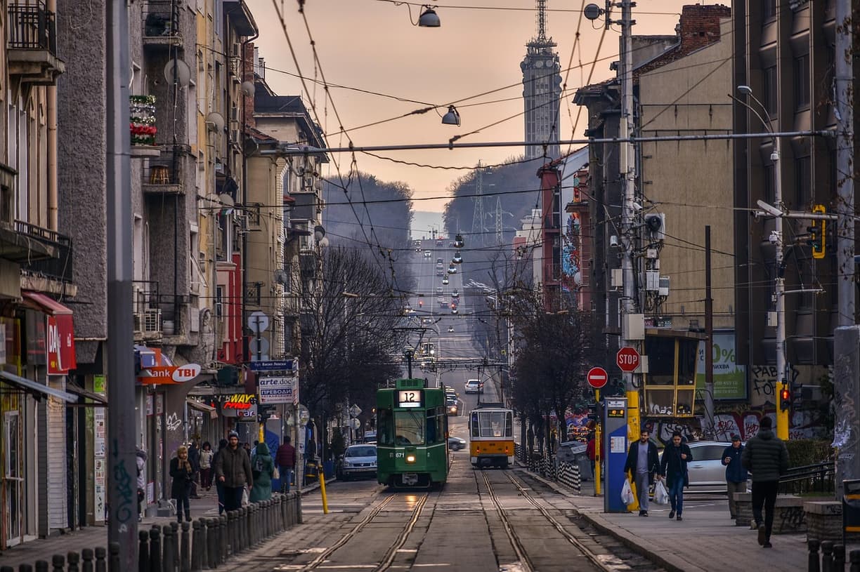 Panorama Sofii z widokiem na Sobór św. Aleksandra Newskiego
