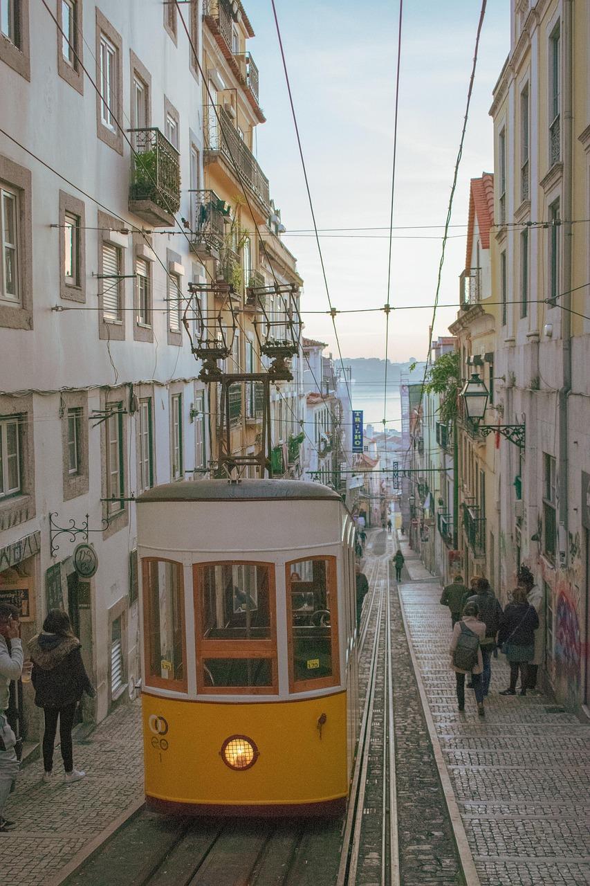 Winda Elevador da Bica w Lizbonie