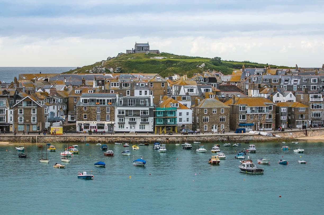 Widok na St Ives w Kornwalii