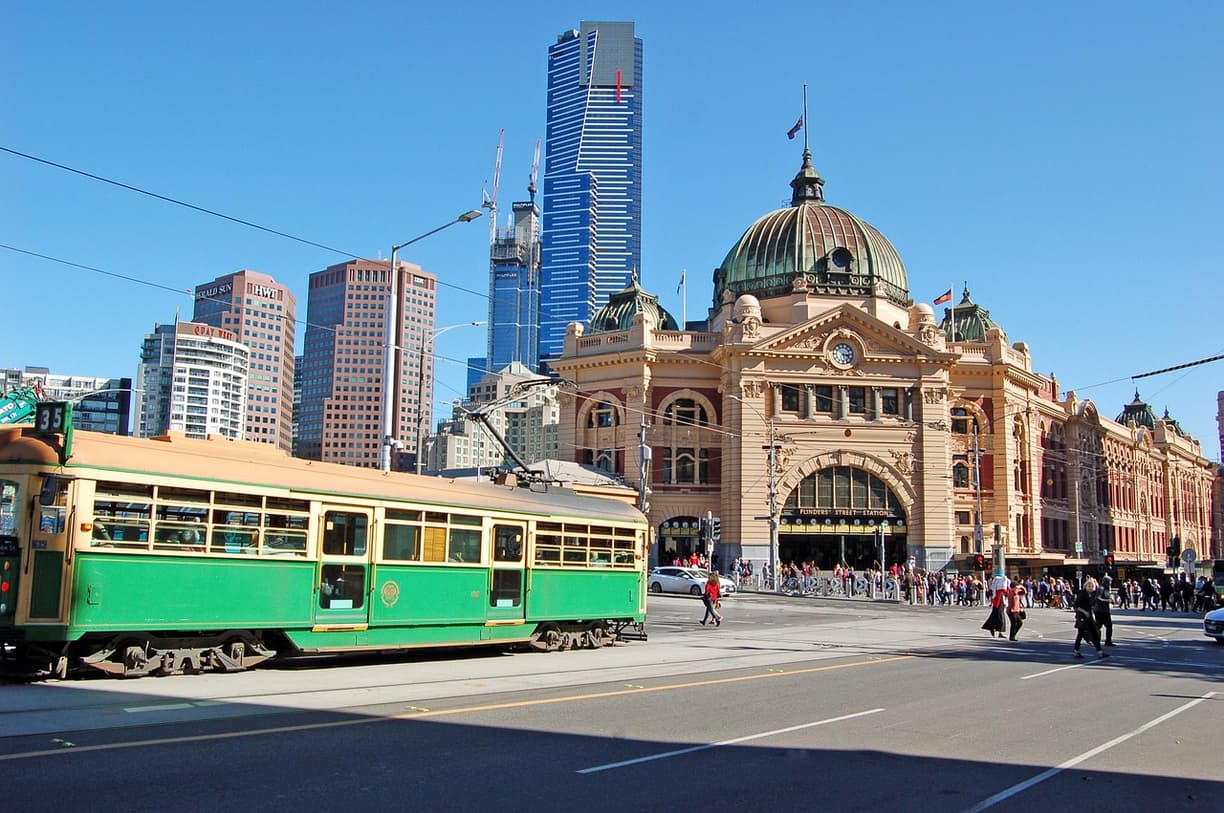 Widok na stację Flindersa w Melbourne