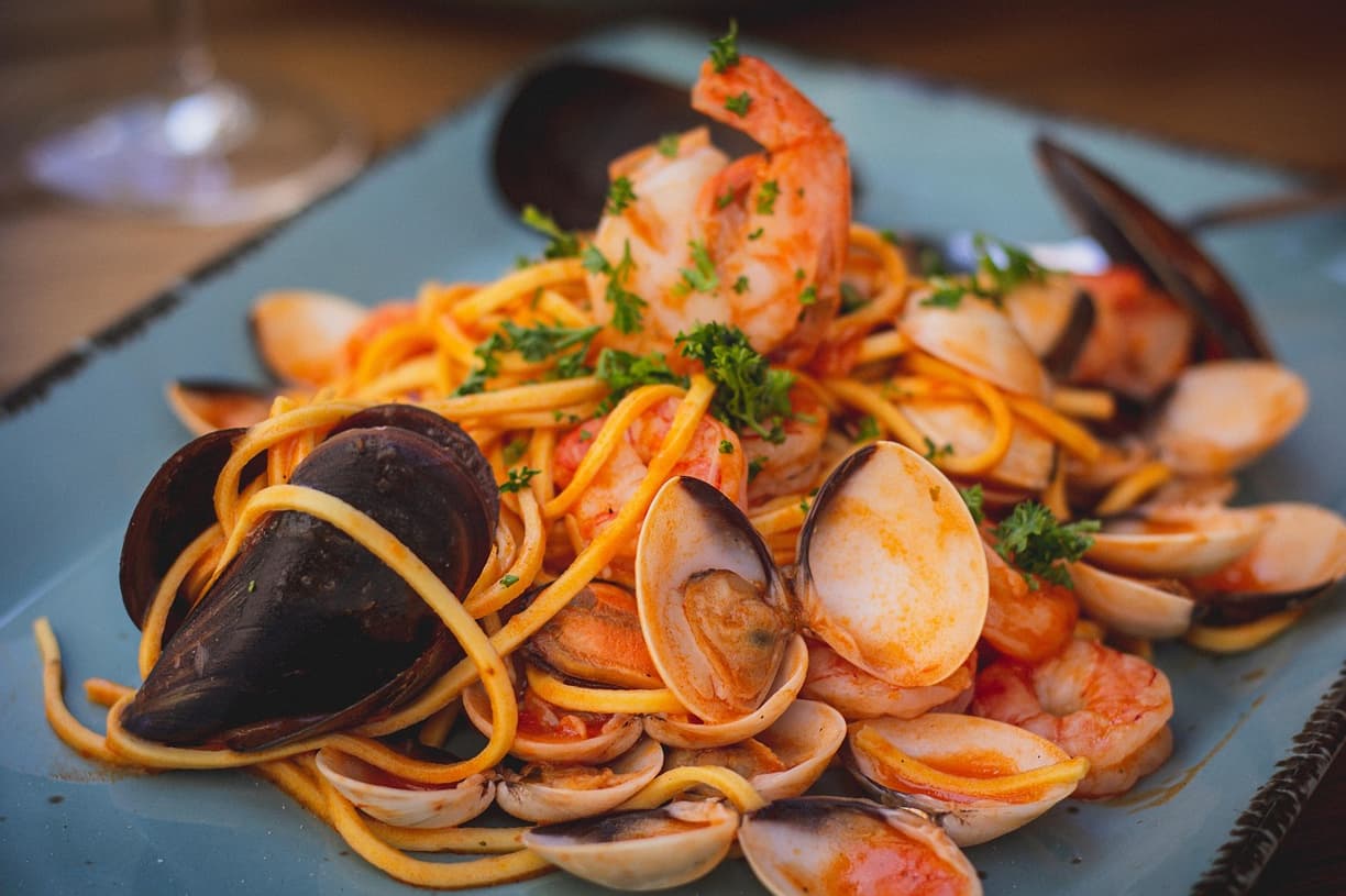 Włoska pasta na talerzu